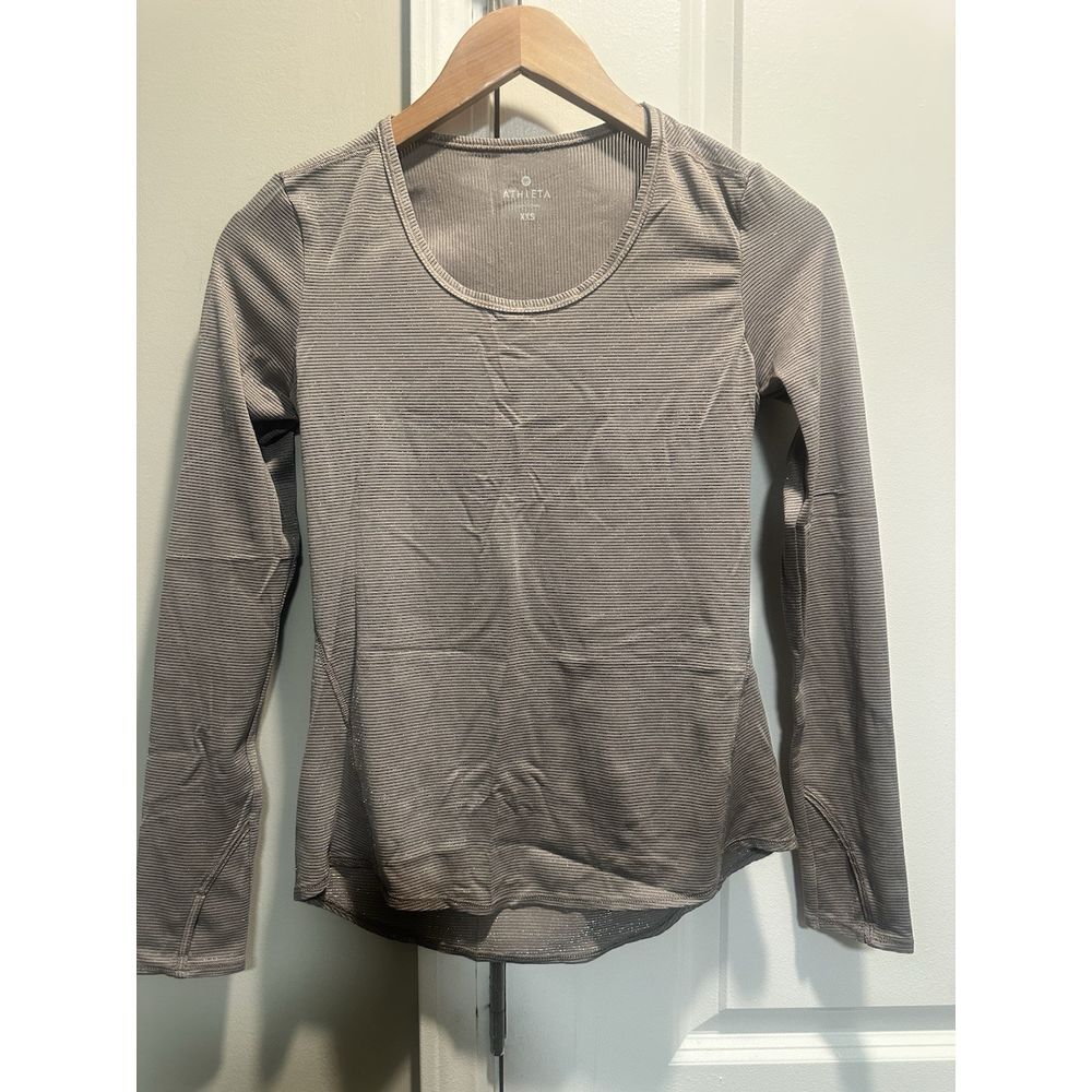 Athleta Long Sleeve‎ Shimmery Tee XXS